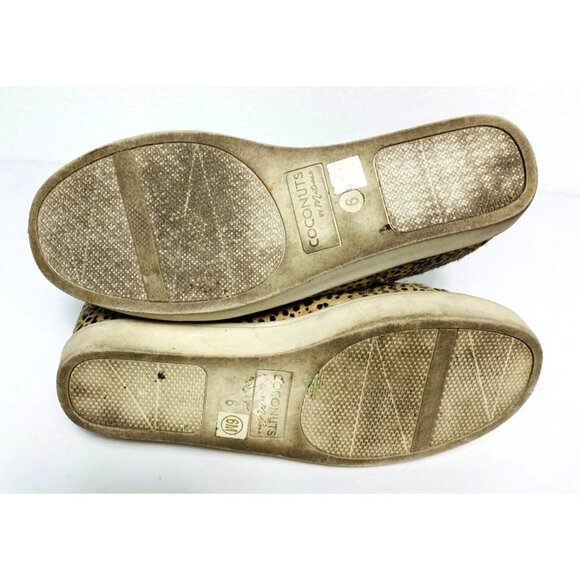 Anthro COCONUTS by Matisse "Lure" Leopard Animal Print Haircalf Wedge Sneaker 6 - Picture 6 of 8